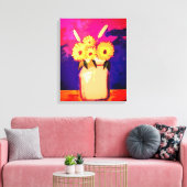 びんの中のひまわり キャンバスプリント (インサイチュ (リビング))