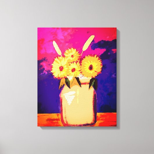 びんの中のひまわり キャンバスプリント (正面)