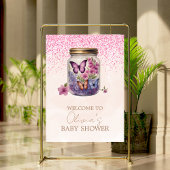 びんの中の小さな蝶フローラ赤ちゃんシャワー ポスター