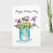 びんの中の紫色の花 – 母の日のカード カード (正面)