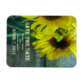 びんの結婚式のひまわり日付を保存 マグネット (横)