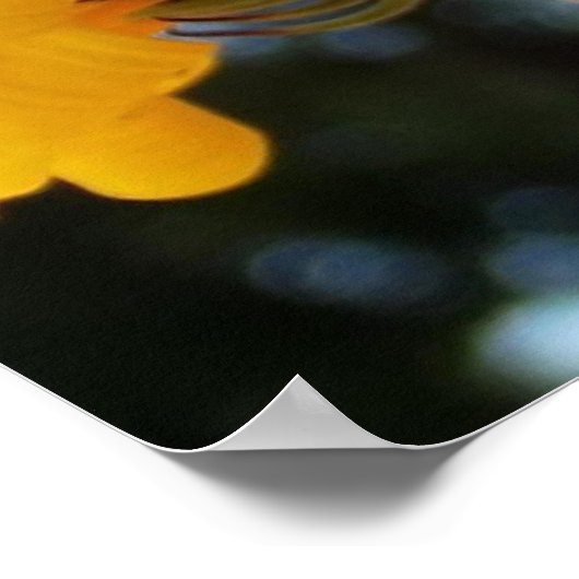 びんの花写真入り黄色のひまわり ポスター (角)