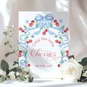 びん青い弓のさくらんぼの数ベビーシャワー ポスター