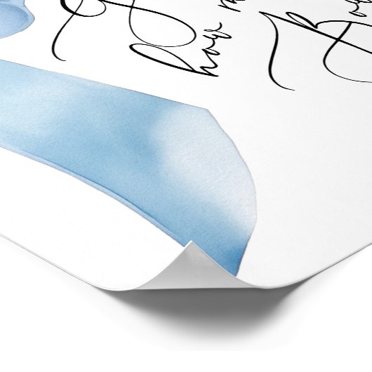 びん青の赤ちゃんシャワーに弓が何個入っているか ポスター (角)