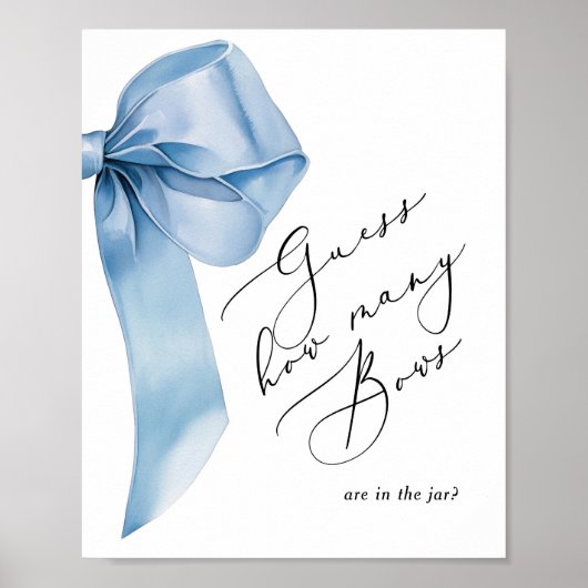 びん青の赤ちゃんシャワーに弓が何個入っているか ポスター (正面)