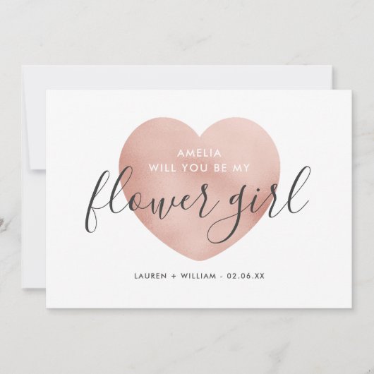 ぴかぴか光った私のフラワー・ガールカード-です 招待状 (正面)