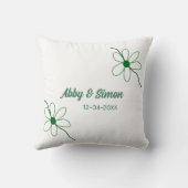 ぴったりなカップルの名前と日付のデザイン、素敵！ クッション (裏面)