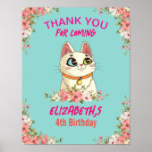 ぴったりな猫の子猫の誕生日パーティーキット子供用 ポスター (正面)