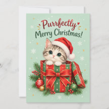 ぴったりメリークリスマス 猫 グリーティングカード