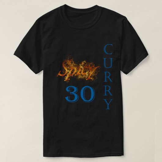 ぴりっとするカレー#30の燃えるような火 Tシャツ (デザイン正面)