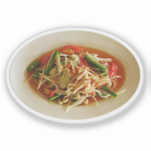ぴりっとするパパイヤサラダ[ソムTam]…タイのラオス人の食糧 シール