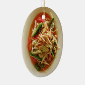 ぴりっとするパパイヤサラダ[ソムTam]…タイのラオス人の食糧 セラミックオーナメント (右)