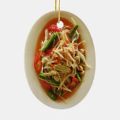 ぴりっとするパパイヤサラダ[ソムTam]…タイのラオス人の食糧 セラミックオーナメント (裏面)