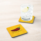 ぴりっとする熱い南西チリペッパーパターン コースター (右側)