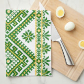 ふきんのウクライナの十字のステッチの刺繍 キッチンタオル (四つ折り)