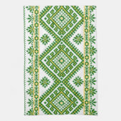 ふきんのウクライナの十字のステッチの刺繍 キッチンタオル (縦)