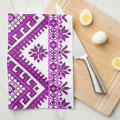 ふきんのウクライナの紫色のプリント キッチンタオル (四つ折り)