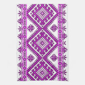 ふきんのウクライナの紫色のプリント キッチンタオル (縦)