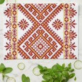 ふきんの綿のウクライナの刺繍のプリント キッチンタオル (折り畳み)