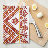 ふきんの綿のウクライナの刺繍のプリント キッチンタオル (四つ折り)