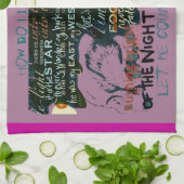 ふきんの薄紫愛詩歌はシェークスピアを引用します キッチンタオル (折り畳み)