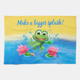 ふきんの跳躍のカエルの設計 キッチンタオル