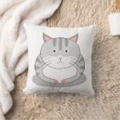 ふくよかなニコニコ猫 デフォルト 裏面柄あり クッション (ブランケット)