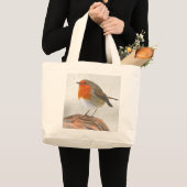 ふくよかなロビンRedbreast ラージトートバッグ (正面(商品))