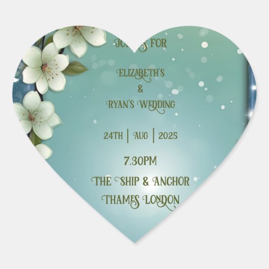 ふくよかな桜の花火 ハートシール (正面)