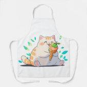 ふくよかな猫のアイスクリーム – 気まぐれな夏のエプロン エプロン (正面)