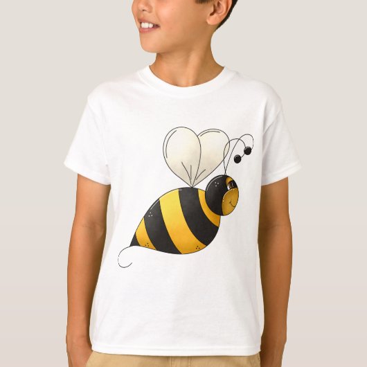 ふくよかな羽のあるマルハナバチ Tシャツ (正面)