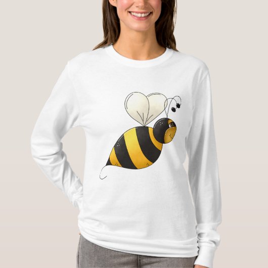 ふくよかな羽のあるマルハナバチ Tシャツ (正面)