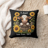 ふくらはぎのひまわりで囲まれたフェンス越しに覗き込む クッション (ブランケット)