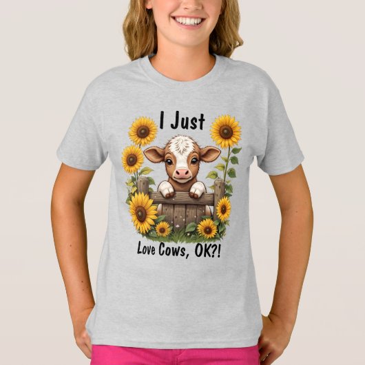 ふくらはぎのひまわりで囲まれたフェンス越しに覗き込む Tシャツ (正面)