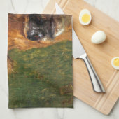 ふくらはぎの頭(Rosa Bonheur著) キッチンタオル (四つ折り)