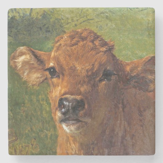 ふくらはぎの頭（Rosa Bonheur著） ストーンコースター (正面)