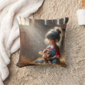 ふくらはぎをサンビームで覆った小さな女の子 クッション (ブランケット)