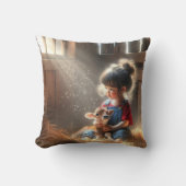 ふくらはぎをサンビームで覆った小さな女の子 クッション (正面)