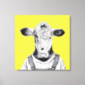 ふくらはぎダンガリー(レトロ黄) キャンバスプリント (正面)