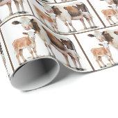 ふくらはぎ付き水彩牛 ラッピングペーパー (ロールコーナー)