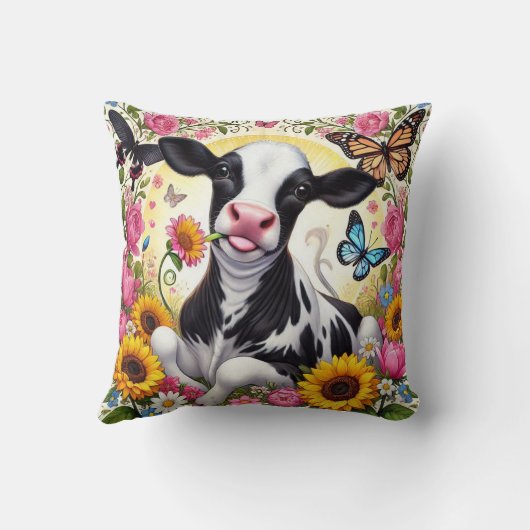 ふくらはぎ鮮やかと蝶の不思議の国 クッション (裏面)