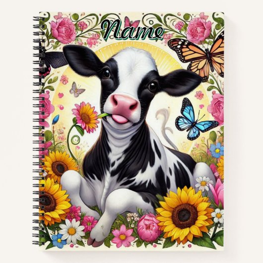 ふくらはぎ鮮やかと蝶の不思議の国 ノートブック (正面)