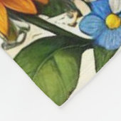 ふくらはぎ鮮やかと蝶の不思議の国 フリースブランケット (角)