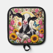 ふくらはぎ鮮やかと蝶の不思議の国 鍋敷き (正面)