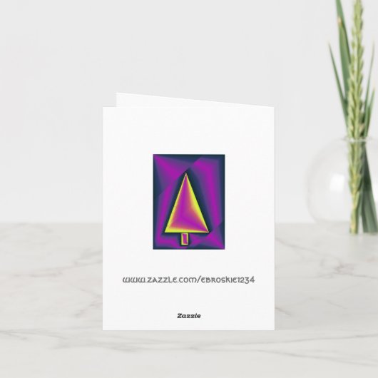 ふくらんでいる紫色の休日の木の刃の鋭いモダン シーズンカード (裏面)