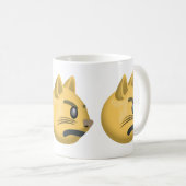 ふくれっ面をする猫の顔Emoji コーヒーマグカップ (正面右)