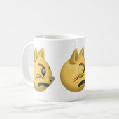 ふくれっ面をする猫の顔Emoji コーヒーマグカップ (正面左)