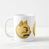 ふくれっ面をする猫の顔Emoji コーヒーマグカップ (左)