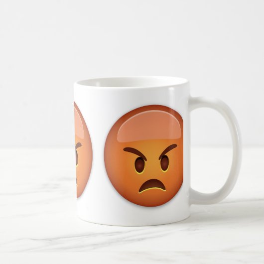 ふくれっ面をする顔Emoji コーヒーマグカップ (右)