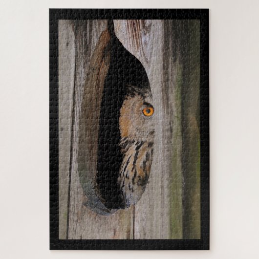 ふくろうが家から覗き込む ジグソーパズル (縦)